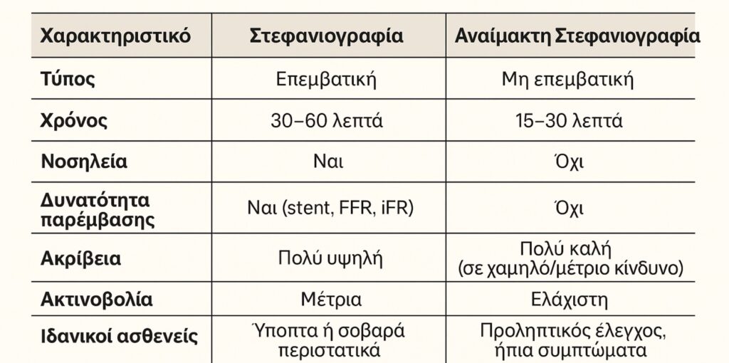 Αναίμακτη στεφανιογραφία CT – απεικόνιση RCA και LAD με υψηλή ευκρίνεια σε αξονική στεφανιογραφία